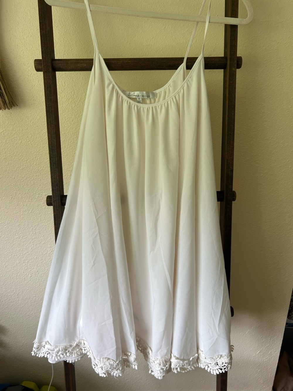 Lovers + Friends Ivory Gathered Neck Slip